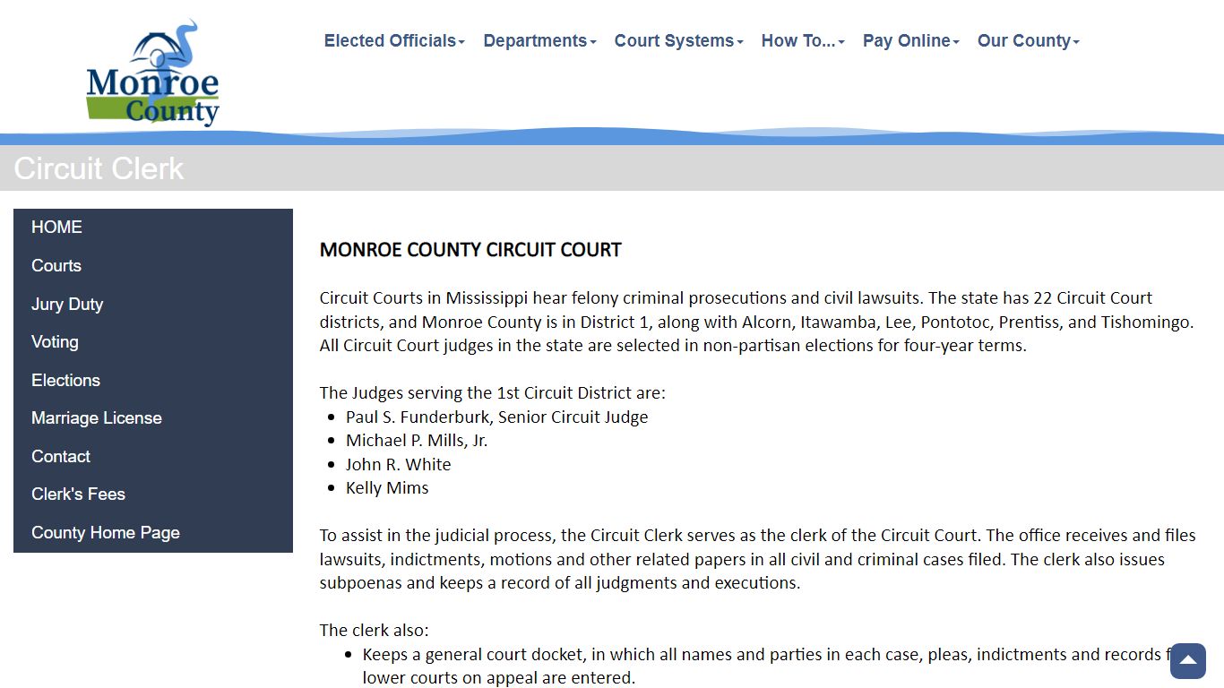 Circuit Court - Monroe County, Mississippi