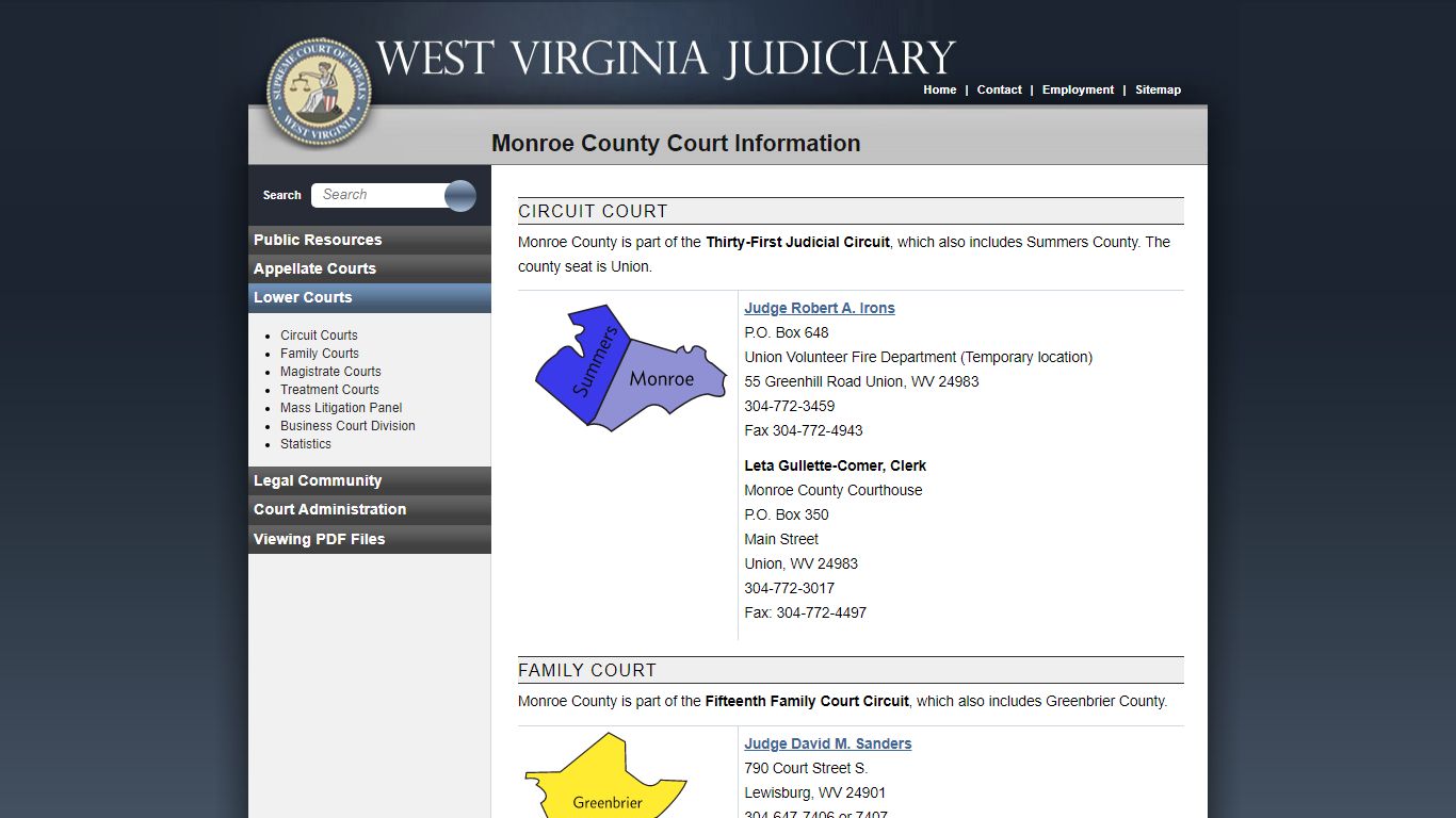 Monroe County Court Information - West Virginia Judiciary - courtswv.gov